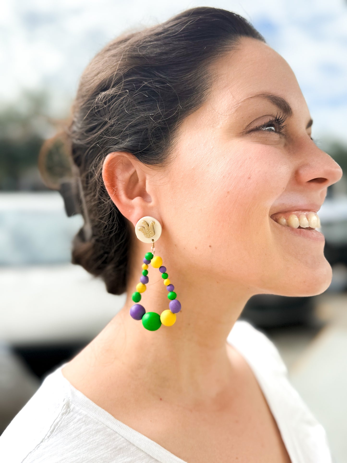 Foshee Design Studio | The Mardi Gras Bead Necklace Earrings