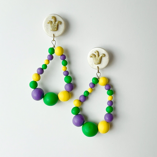 Foshee Design Studio | The Mardi Gras Bead Necklace Earrings